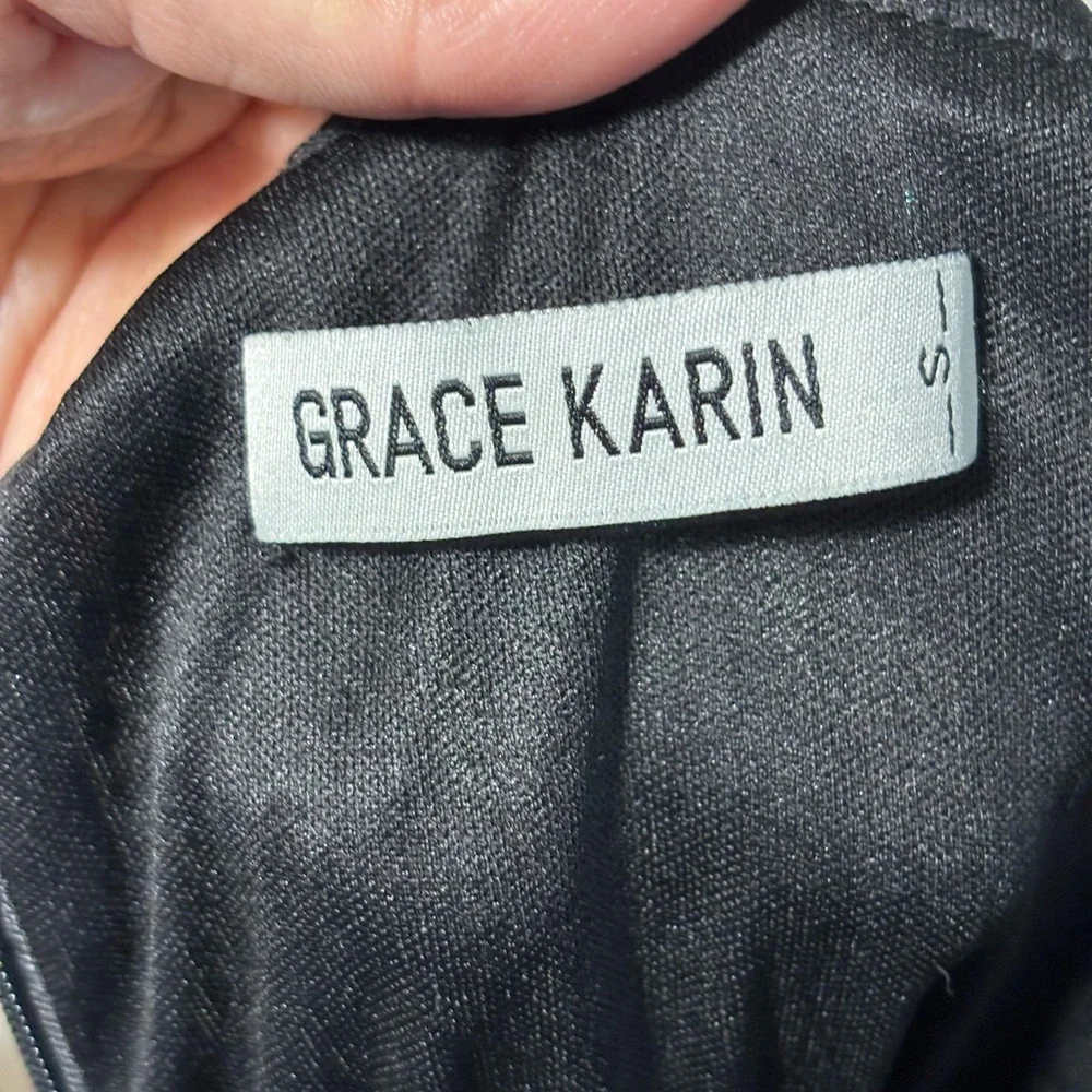 Grace Karin Knee Length Green & Black Sequin Cocktail Dress Size Small - Picture 5 of 5